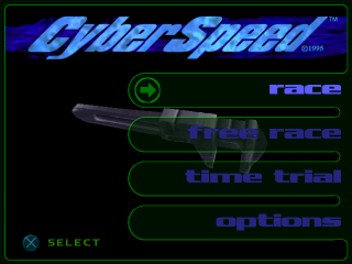 CyberSpeed title screen for Playstation